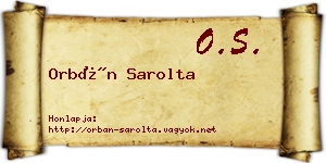 Orbán Sarolta névjegykártya